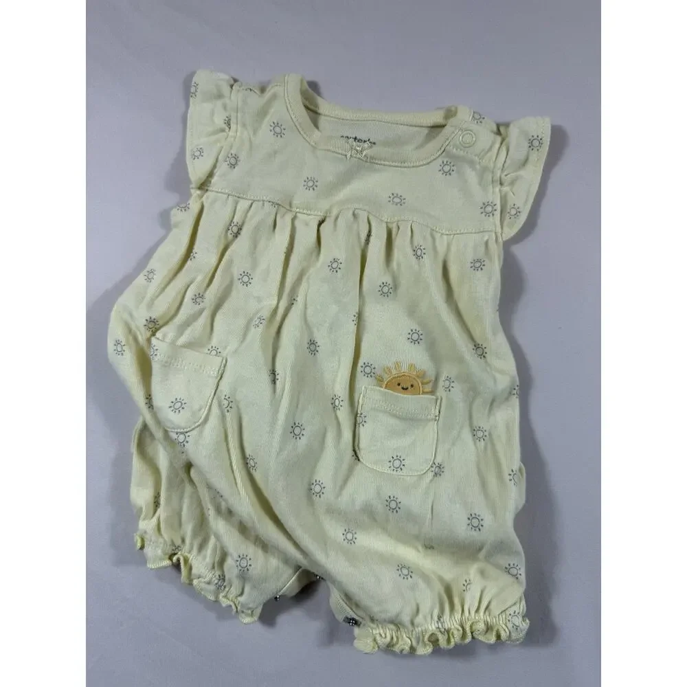 Baby Girl Clothes Lot Size 0-3 Months Summer Romper Dress RuffleButts Kyte Honey